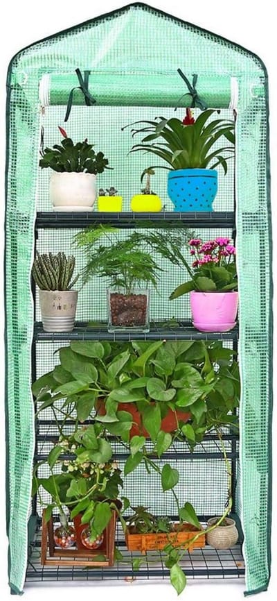4-niveau tuinkas 69x49x155 cm - PVC buiten kas voor planten en bloemen - waterdicht en UV-bescherming