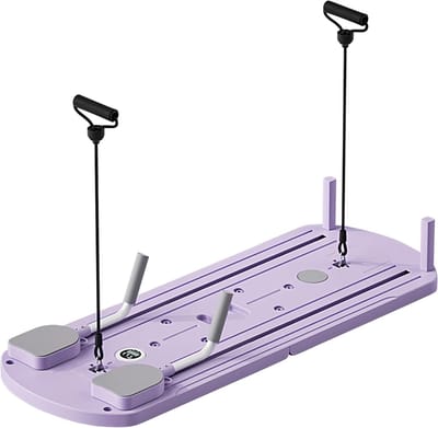 Pilates Board - Thuis Reformer - Thuistraining Kernkracht - Automatische Rebound Functie - 110x41x3cm - Paars
