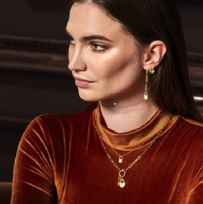 Schitterende Set  Goud Halskettingen + Oorhangers + Oorstekers Hart Slot