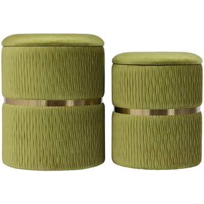 Set van 2 poefs Zora velvet | Underbar