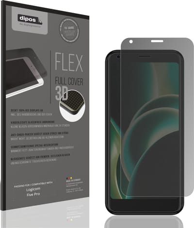 dipos FLEX – Matte Privacy Screenprotector geschikt voor Logicom Five Pro | Volledige Schermbescherming | Case-Friendly