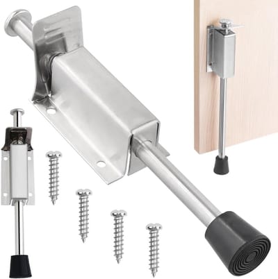 Deurstopper - Vloerhouder - Deur Vastzetten - Voetbediening - 250mm - Zilver