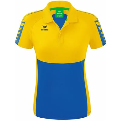 Erima Six Wings Polo Dames - Geel / New Royal | Maat: 40