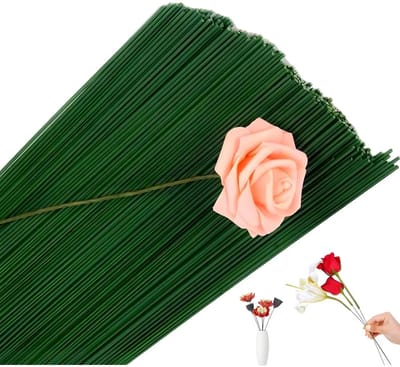 Flower Wire 100 stuks groene steel draad 40 cm voor bloemstukken en knutselen