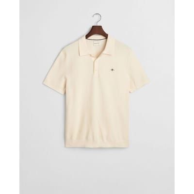 Gant Polo korte mouw Beige MICRO TEXTURED COTTON SS POLO 8030242/130