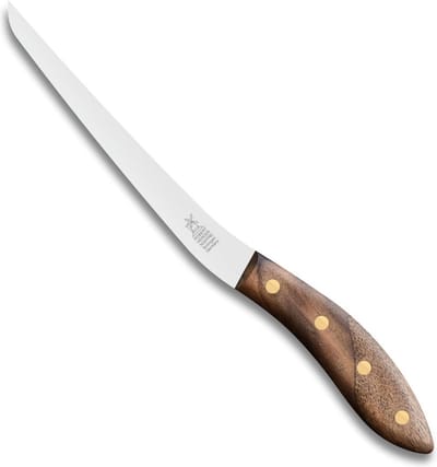 Robert Herder Fileermes SeaKnives – Edwin Vinke's – Flexibel – RVS – Lemmet 170 mm – Heft Walnotenhout