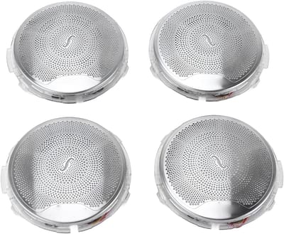 Autodeur Speaker Covers - Luidspreker Covers Mat - Interieur Upgraden - Met 3 Kleuren Verlichting - 8.5 cm Diameter - Chroom