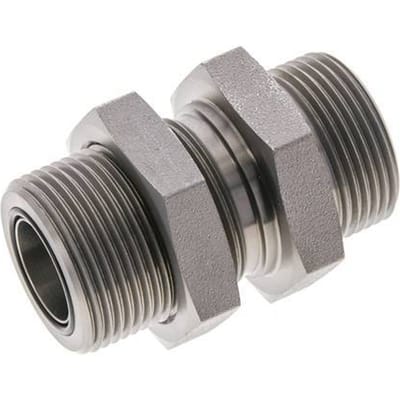UN 1-7/16''-12 Buitendraad Verzinkt Stalen Schotdoorvoer Koppeling ORFS 400 Bar - Hydrauliek - FL2S-M-EZ-107U-OB