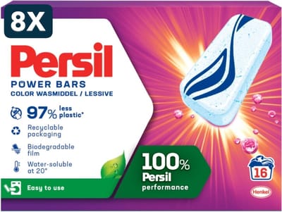 8 x Persil Power Bars - Wasmiddeltabletten - Gekleurde Was - 16 Wasbeurten