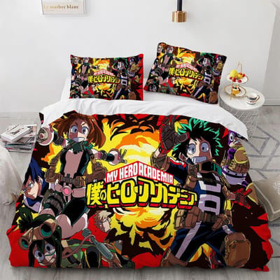 Nieuwe Anime My Hero Academy Beddengoed Set Anime Personages Dekbedovertrek 3D Cartoon Polyester Dekbedovertrek Queen King Size Kinderen Jongens 200x200cm 3pcs
