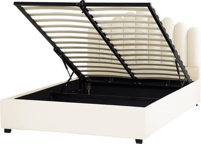VINCENNES - Bed met opbergruimte - Wit - 160 x 200 cm - Fluweel