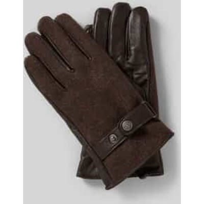 Handschoenen van een mix van schapenleer en textiel met trensje