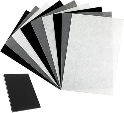 Set van 9 Bruine Viltvellen voor Creatieve Projecten, DIY Naaiwerk en Patchwork - 30 x 10 x 10 cm (Bruin, Zwart, Wit, Grijs)