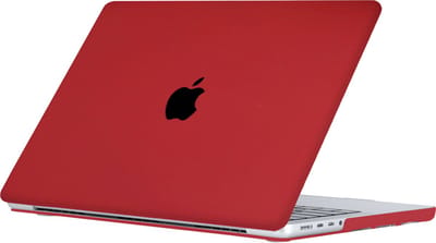 Lunso Geschikt voor MacBook Air 15 inch (2023-2026) cover hoes - case - Sand Bordeaux Red