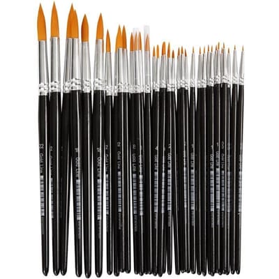 Creativ Company Gold Line Acryl Penselen All-round Rond Set 36 stuks
