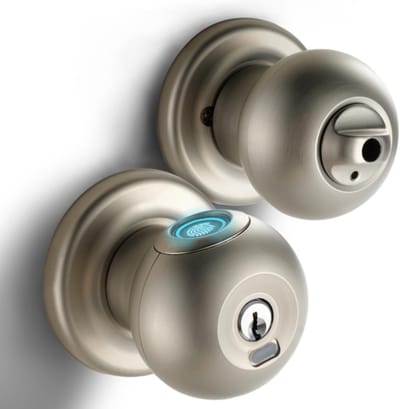 Slim deurslot - Biometrisch slot - Toegangscontrole - Automatisch vergrendelen - 188 x 75 cm - Zilver