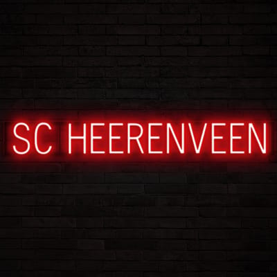 SC HEERENVEEN - Lichtreclame Neon LED bord verlicht | SpellBrite | 119,13 x 16 cm | 6 Dimstanden & 8 Lichtanimaties | Reclamebord neon verlichting