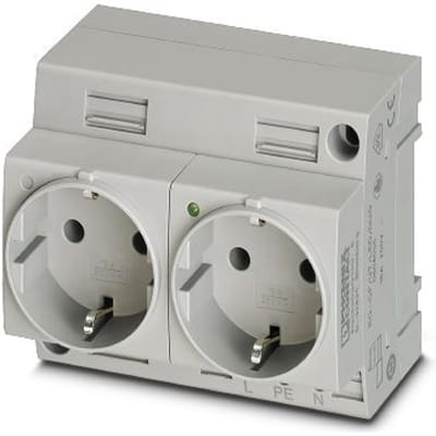 Phoenix Contact Dubbele Socket Met LED Indicator CF Serie (Europese Stekkerdoos) - 0804036