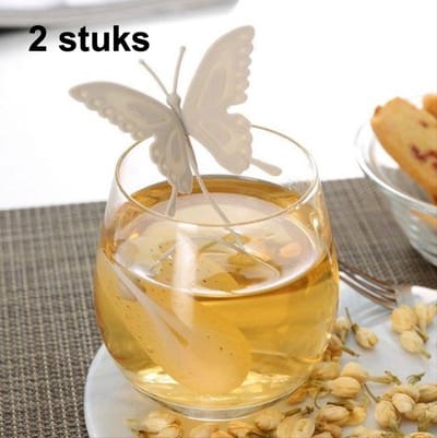 Finnacle - Thee-accessoire - 2 stks - Vlinder-theezeef - Theemelange - Zelf maken - Kopje thee - Cadeau - Theeliefhebber