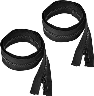 Deelbare Rits - Vervangingsrits Jas - Kleding Repareren - Zware Kunststof Tanden - 60 cm - Zwart