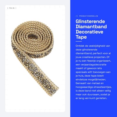 Dailygoods- Lint Glinsterend - Dubbelpunt Tape - 20mm Breed - 35.8in Lang - 3 Kleuren - Veilig en Duurzaam - Decoratielint