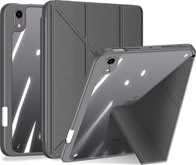 Dux Ducis - Hoes geschikt voor iPad Mini 6 - Magneet sluiting - Auto Sleep/Wake functie - Met Pencil houder - Grijs
