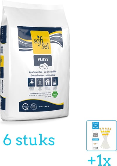 Soft-Sel - Zwembadreinigingsmiddel - Zwembadzouttabletten - 25 kg - Volumebundel - Zwembadzout - 6-delig