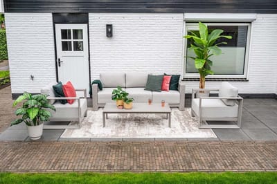 5-persoons stoel-bank loungeset - Levanto - taupe - Garden Impressions