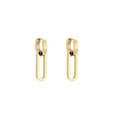 Bijoutheek Oorhangers Hoop Met Lange Hoop Goud