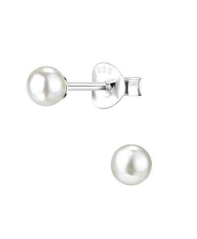La Rosa Princesa Kleine Parel Oorbellen Zilver 4mm - dames