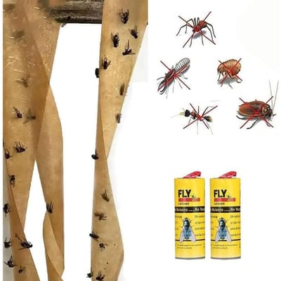 CIVIKY Set van 20 kleefvallen voor vliegende insecten, vliegenvanger strips, plakband voor keuken, binnen en buiten, faci,411