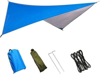 Duurzaam Tentzeil - Luifel Grondzeil - Outdoor Activiteiten - Waterdicht UV Beschermend - 230 x 140 cm - Blauw