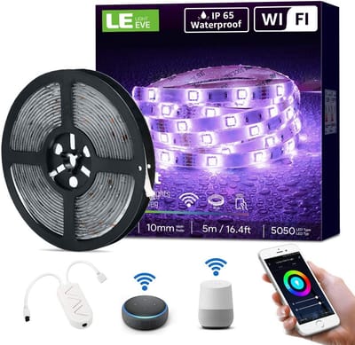 Waterdichte RGB Smart LED Strip 5 Meter - WiFi & Spraakbesturing (Alexa/Google Home)