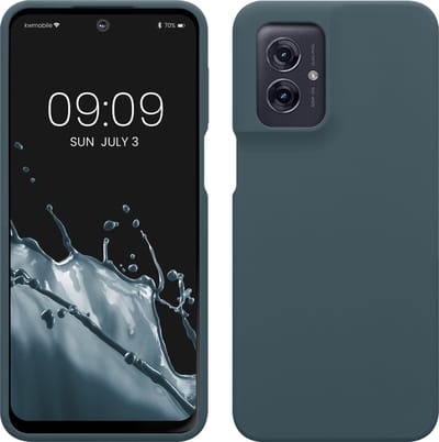 kwmobile telefoonhoesje geschikt voor Motorola Moto G55 5G - Hoesje met siliconen coating - Smartphone case in leisteen