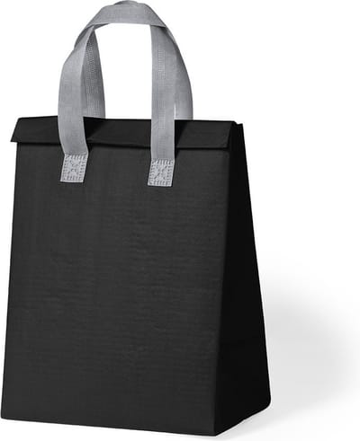 Koeltas met klittenbandsluiting - Lunchtas - Thermotas - Coolerbag - Kunststof - Zwart