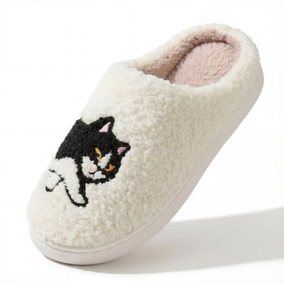 JAXY Smiley Pantoffels Dames & Heren - Warme Pantoffels - Sloffen - Instappers - Maat 42-43 - Kat
