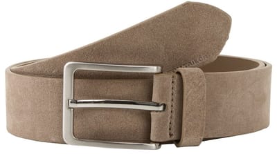 Tom Tailor - TTGEORGE suède riem met vierkante gesp - Maat 80 - taupe uni