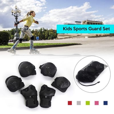 Lixada 6PCS Brace Enfants Jeunesse Cyclisme Patin à roulettes Skateboard Coude Genou Mains Poignet Sécurité Protecti rose