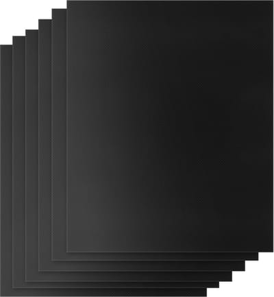 BBQ Grill Mat - 6 Stuks - BBQ mat - 60 x 40 cm - BBQ-beschermmat - Bakmatten - Ovenbeschermer - Glasvezel + Teflon - Hittebestendig - Anti-aanbak - Grillmatten - Vaatwasmachinebestendig - Herbruikbaar - Afwasbaar - BBQ accesoires - Zwart