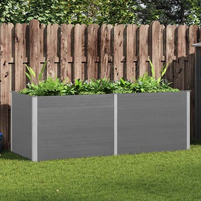 vidaXL - Plantenbak - verhoogd - 250x100x91 - cm - HKC - grijs