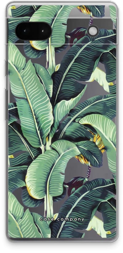 Case Company® - Hoesje geschikt voor Google Pixel 6a hoesje - Bananenbladeren - Soft Cover Telefoonhoesje - Bescherming aan alle Kanten en Schermrand