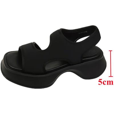 Chuny Platform Sportsandalen Dames Zwart Dikke Zool Instappers Sandalen Schoenen Vrouw Zomer Uitgesneden Antislip Sapatos Mujer 40