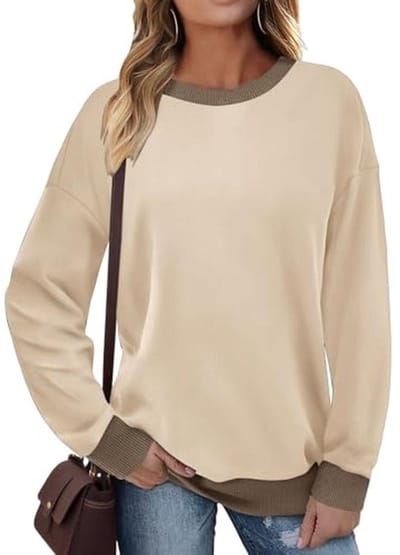 Sweatshirt Vrouwen Jumper Ronde Hals Lange Mouw T-shirts Vrouwen Tops Kleurblok Elegante Shirts