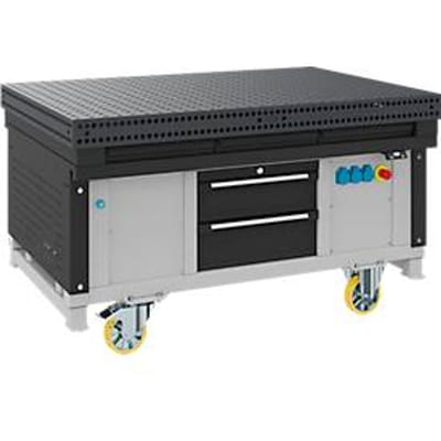 Otto Kind Multi4Flex Heavy Duty lastafel, verrijdbaar, in hoogte verstelbaar, tot 2000 kg, B 1500 x D 1000 mm, antraciet/antraciet