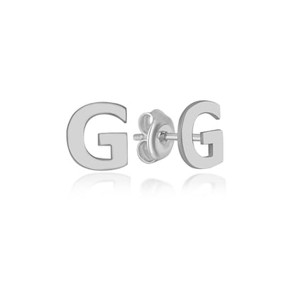 Letter G Initial Oorknoppen (zilvergehalte 925 Sterling) Oorknoppen Zilver Oorbel Trendy Minimalistisch Combi Bedel