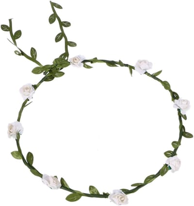 Bloemen Hoofdband - Haarkrans Bloemen - Bruiloft Accessoire - Boheemse Stijl - 19 cm Diameter - Groen
