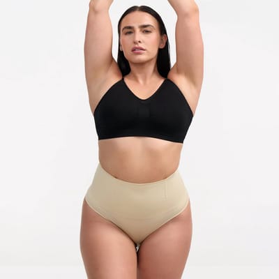 cfab - Corrigerende string met hoge taille - Beige - XS/S