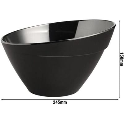 GGM Gastro (6 Stück) Schale - BALANCE - Melamin - 2,5 Liter - Ø 245mm - Schwarz