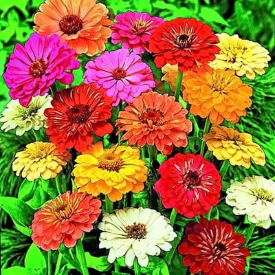 Zinnia zaden - Thumbelina gemengd
