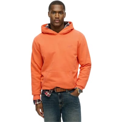 Superdry - Essential hoodie met logo en halfgeborstelde voering - Heren - Hoodies